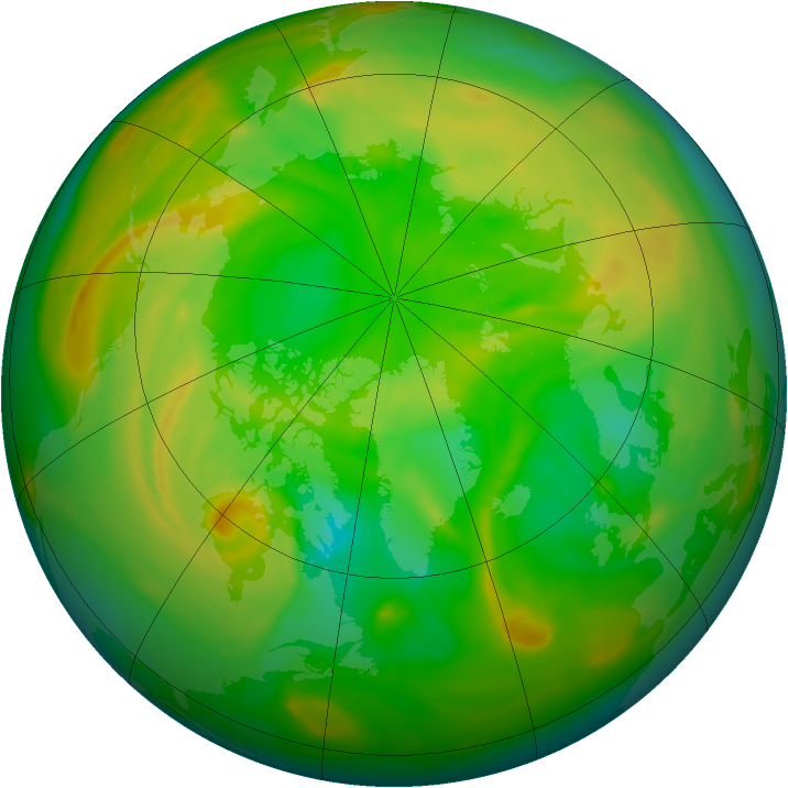 Arctic ozone map for 09 June 2007